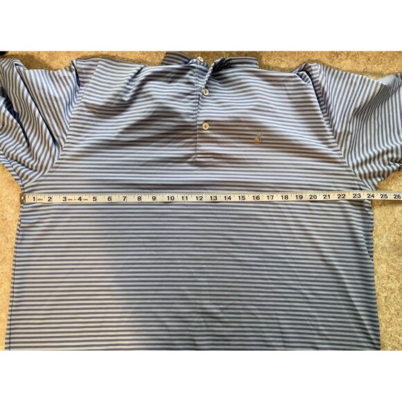 Peter Millar Southern Comfort Blue Stripe Men’s Golf Shirt Polo Size Large - Picture 7 of 9